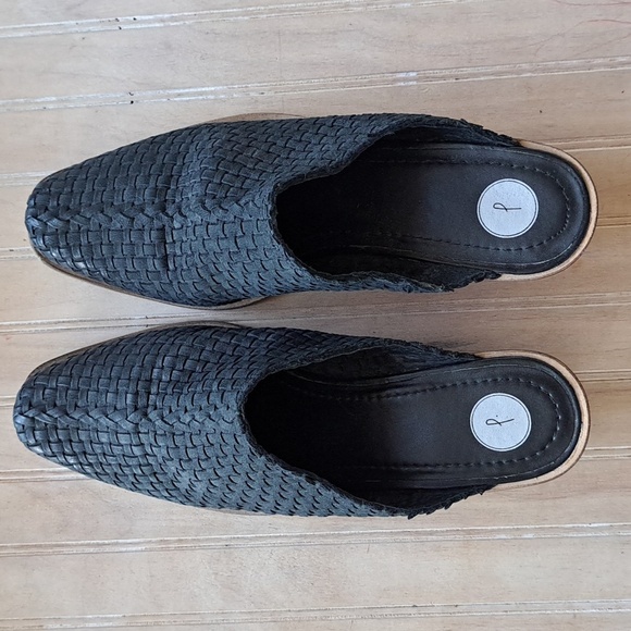 Joie Brand Western Heeled Woven Leather Blk Color Quality Comfortable Clogs Mugs - Picture 2 of 12